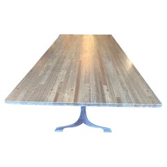 Custom Chic Industrial Flooring Esstisch mit modernen Wishbone Stahlbeinen