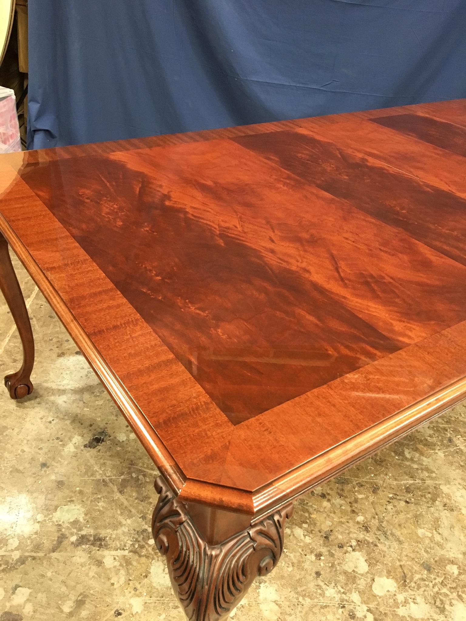 Custom Chippendale Style Ball and Claw Mahogany Dining Table by Leighton Hall In New Condition For Sale In Suwanee, GA