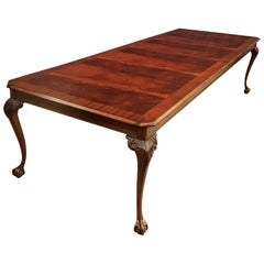 Custom Chippendale Style Ball and Claw Mahogany Dining Table by Leighton Hall