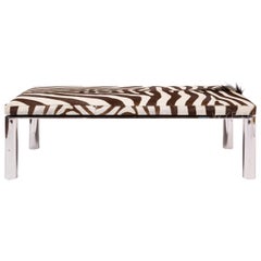 Custom Chrome and Zebra Hide Bench by Pace