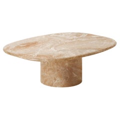 Custom Circa Coffee Table in Breccia Oniciata Marble Oval 2x1