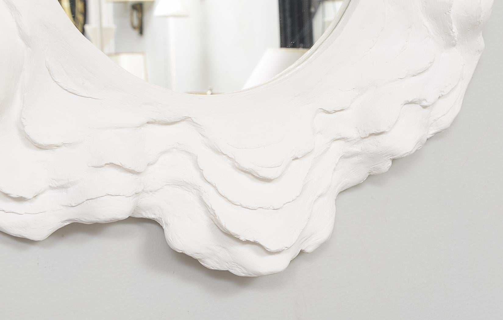 Custom Circular Plaster Mirror In New Condition For Sale In New York, NY