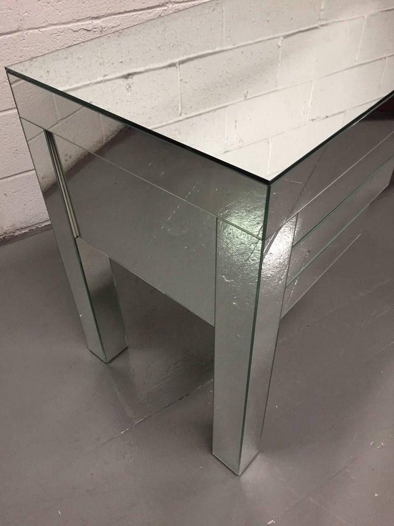 Art Deco Custom Clad Mirrored Desk, Custom Design For Sale