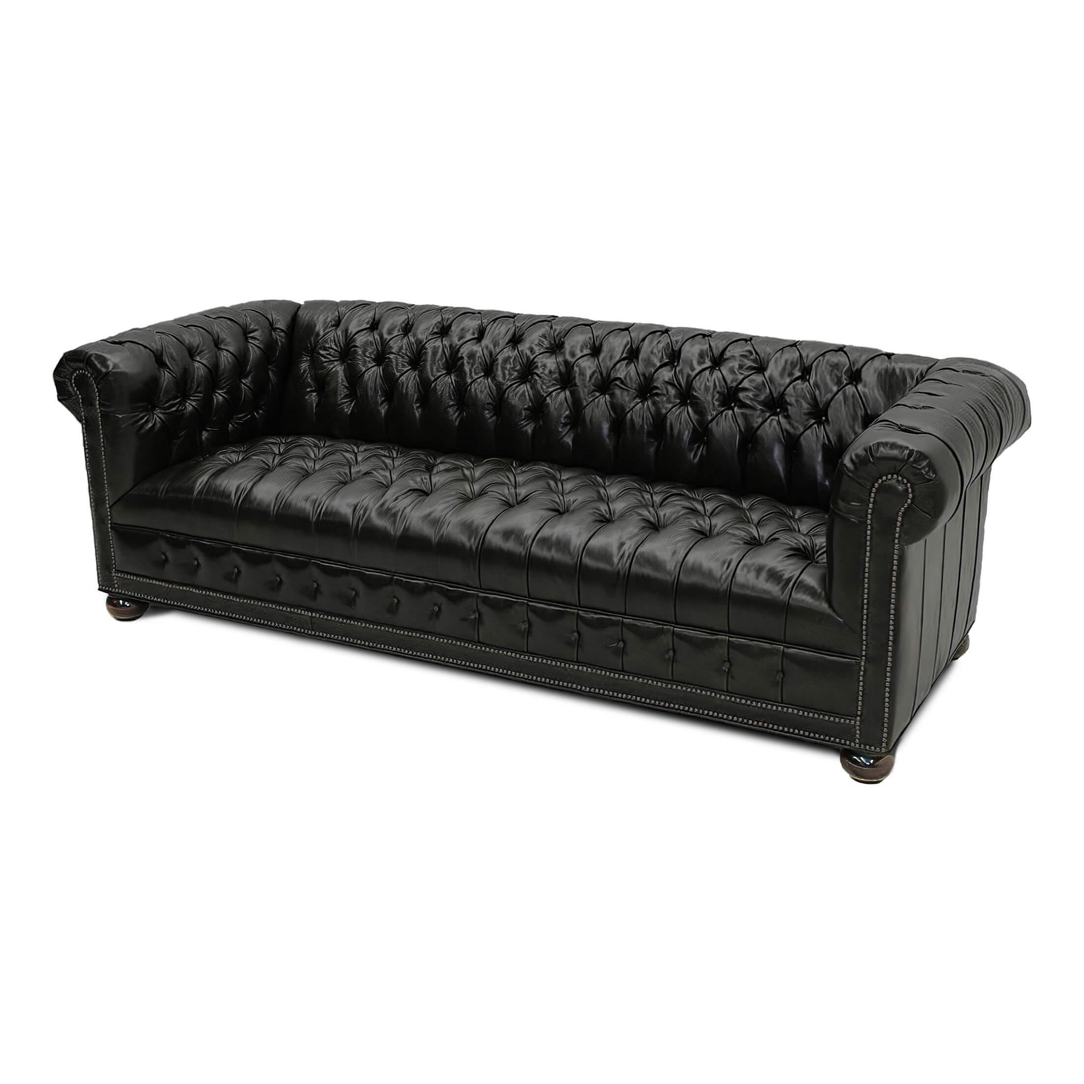 We offer an extensive collection and a fully customizable Chesterfield sofa program, made in America and produced within 8 weeks. Every element is customizable, from the leather or fabric to the dimensions, and the type of foot. 

We have added a