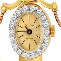 Custom Clown Pin in 14k Yellow Gold, Geneve Watch Body & Enamel Hat, 2 Cts