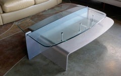 Custom Coffee Table by Krueck & Sexton, Chicago, 1986, Glass, Steel, & Chrome