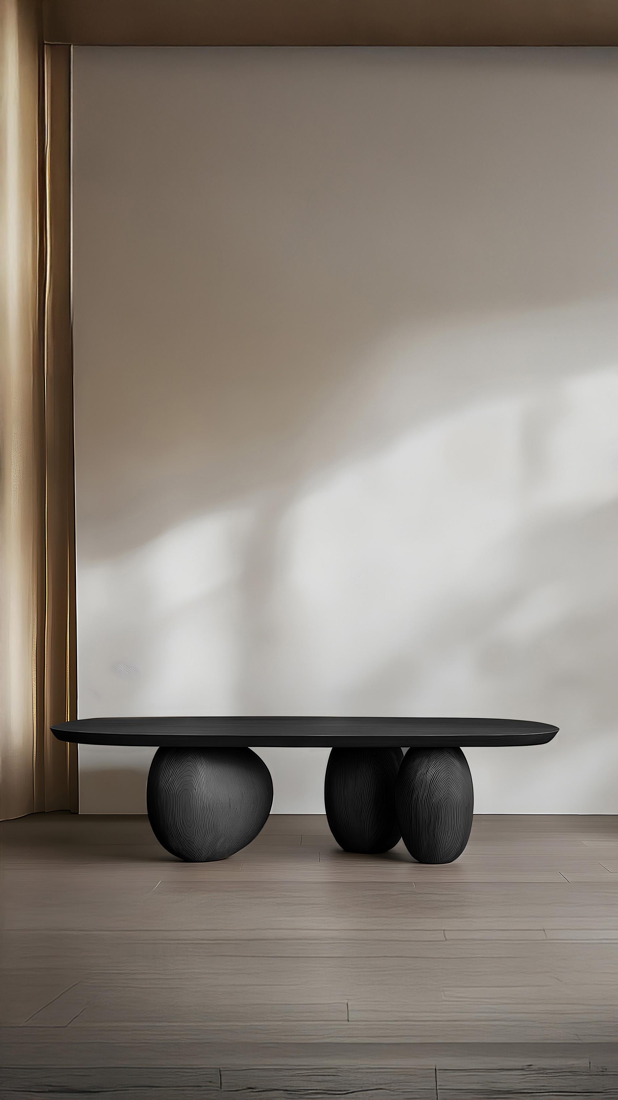 Bois de feuillus Table basse sur mesure Serie 50 - Sereno by Joel Escalona avec pieds en galets en vente