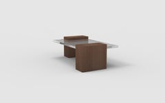 Custom Coffee Table with Lucite Top Made in Choice of Wood and Finish