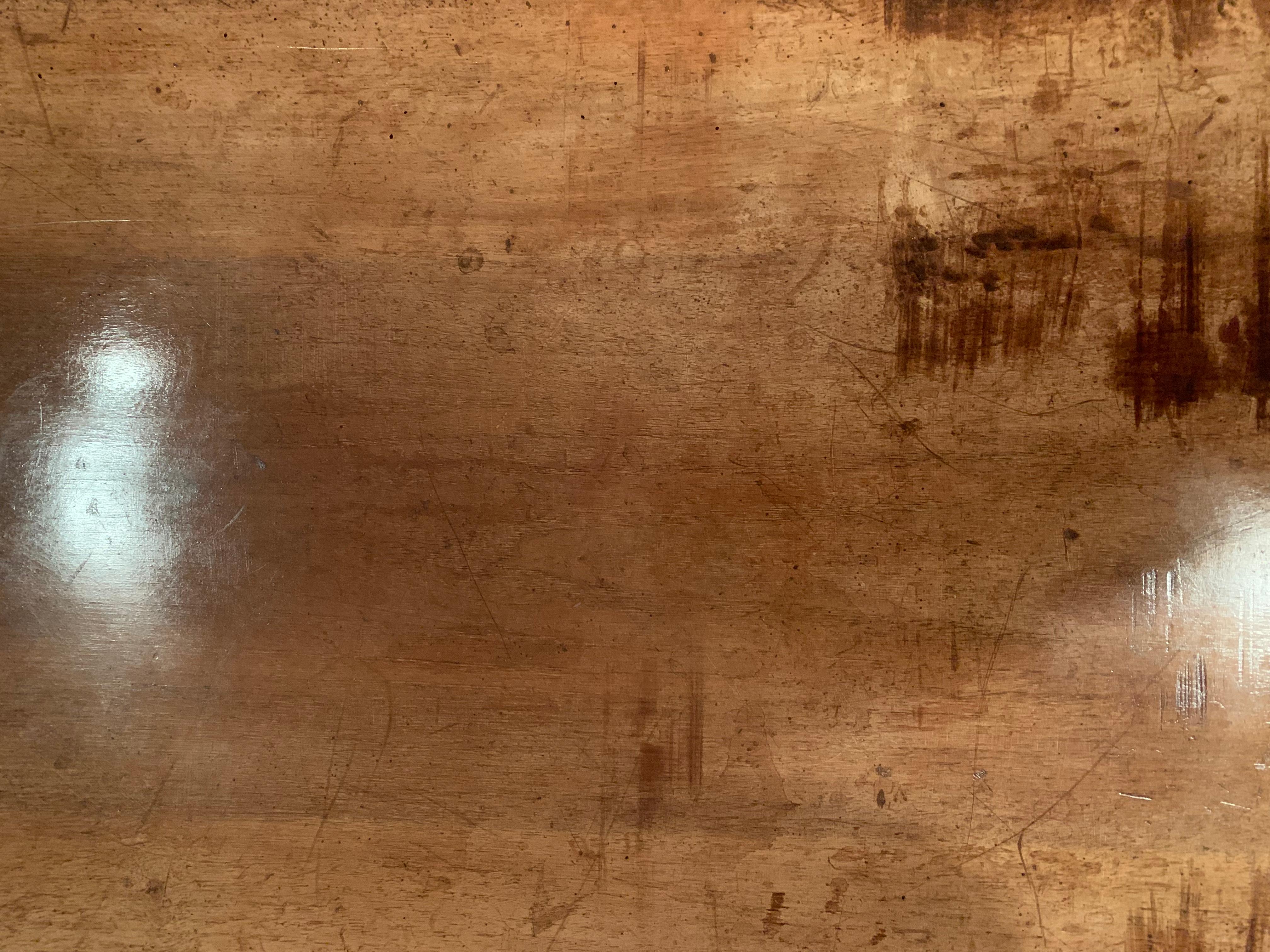 XXIe siècle et contemporain Table basse sur mesure 18ème siècle Plateau en noyer Base en fer 140 x 90 x 40 en vente