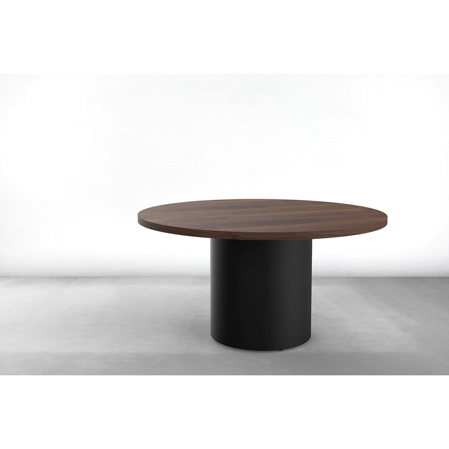 Custom Column Meeting Table aus Massivholz mit Metallfuß (Moderne) im Angebot