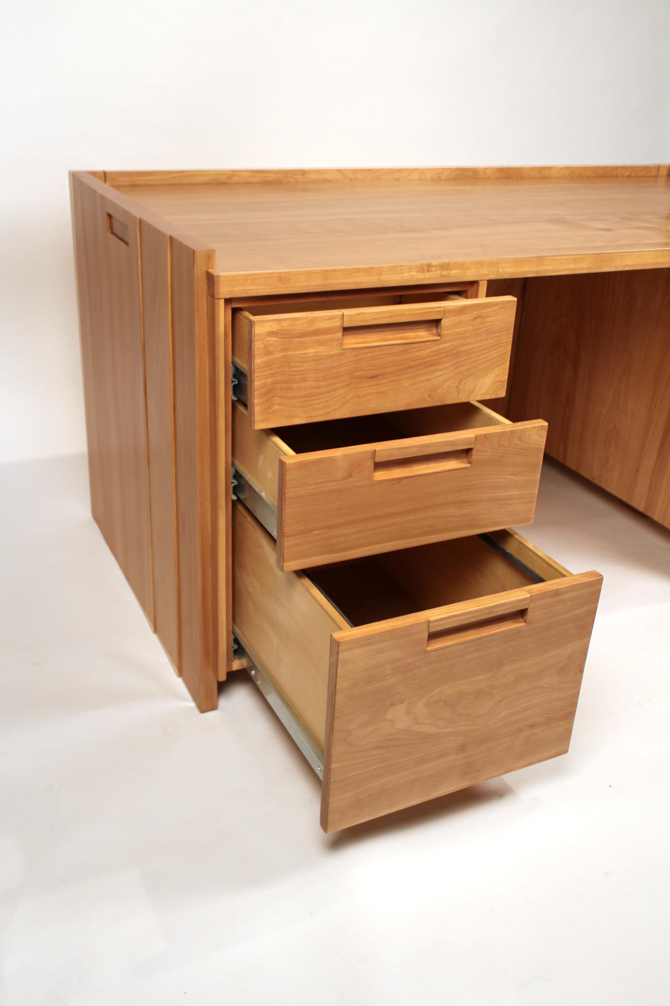 20th Century Custom Commissioned Solid Wood Desk by California Studio Craftsman John Kapel