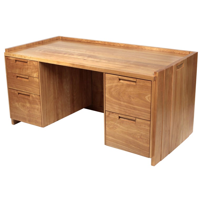 Custom Commissioned Solid Wood Desk by California Studio Craftsman John  Kapel For Sale at 1stDibs