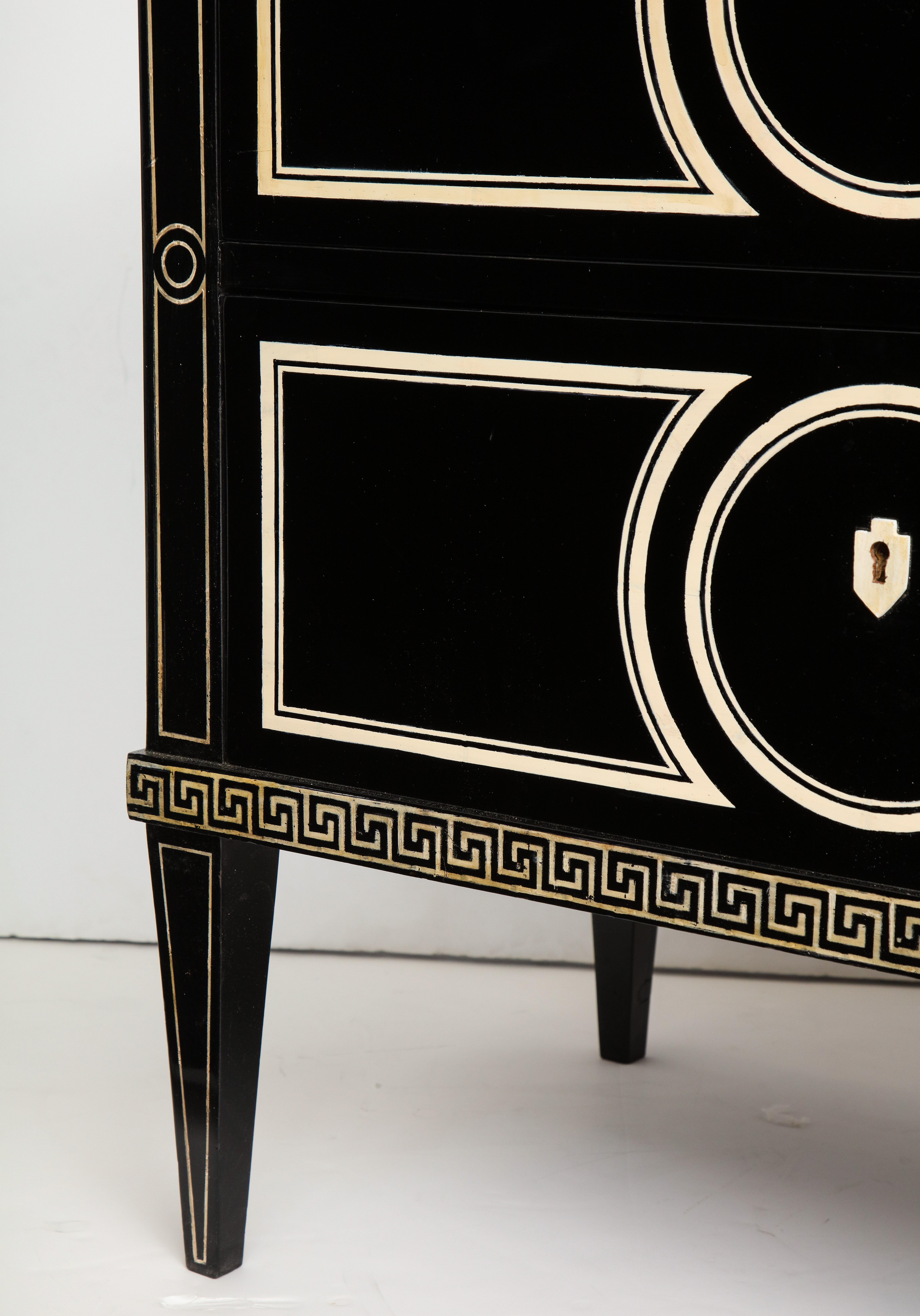 Neoclassical Custom Neoclassic Hand Painted Commode in the Fornasetti Manner For Sale