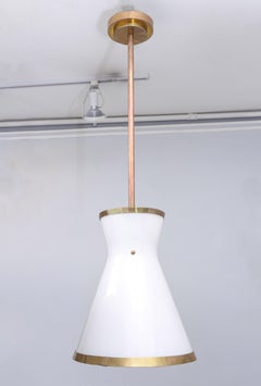 Custom Cone-Shaped Glass and Brass Fixture