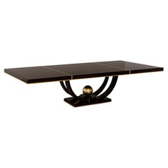 Configuración a Medida Mesa de Comedor de Macassar Inspirada en el Art Decó Hoja de Oro