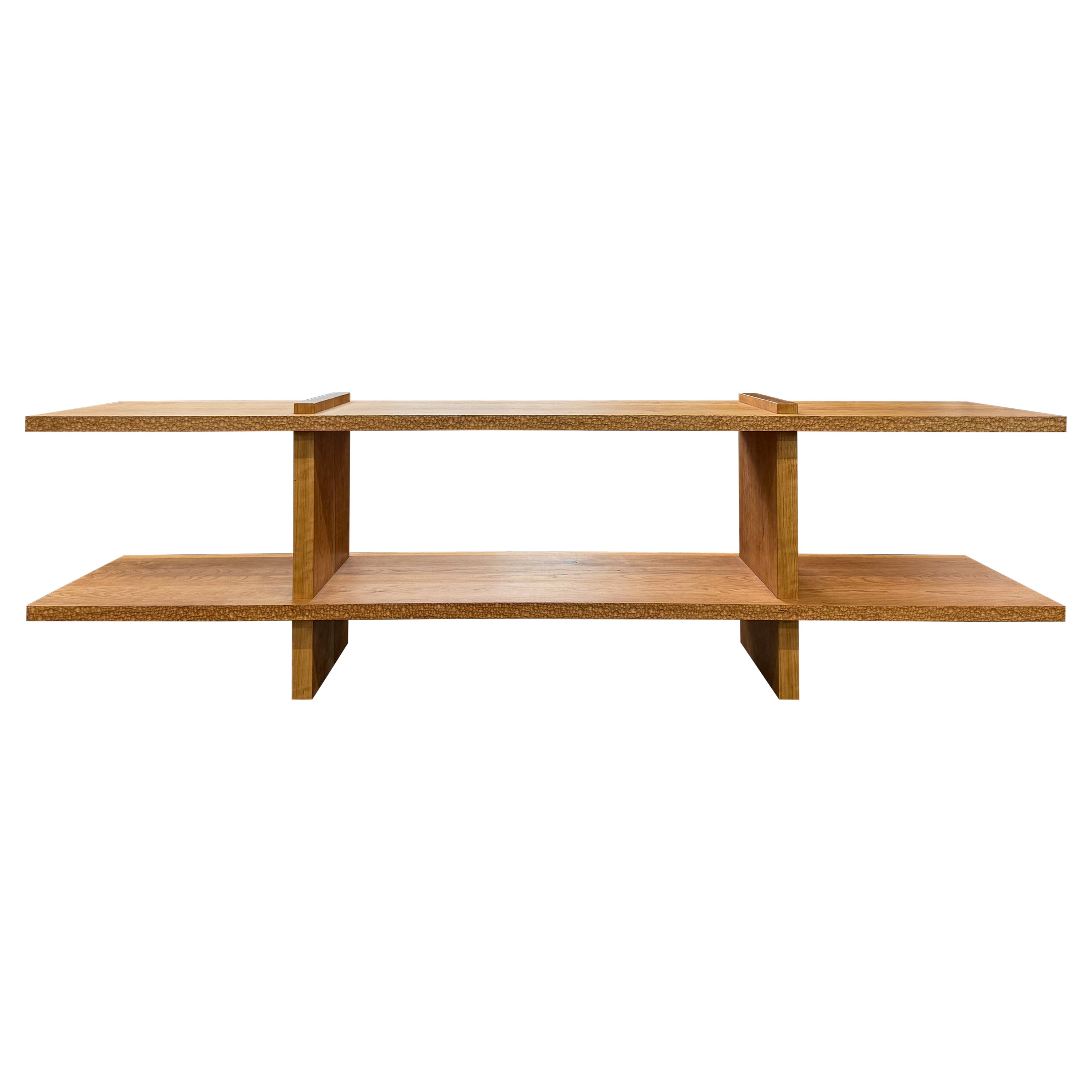 Custom Console in Cherry with Textured Edges, 2023