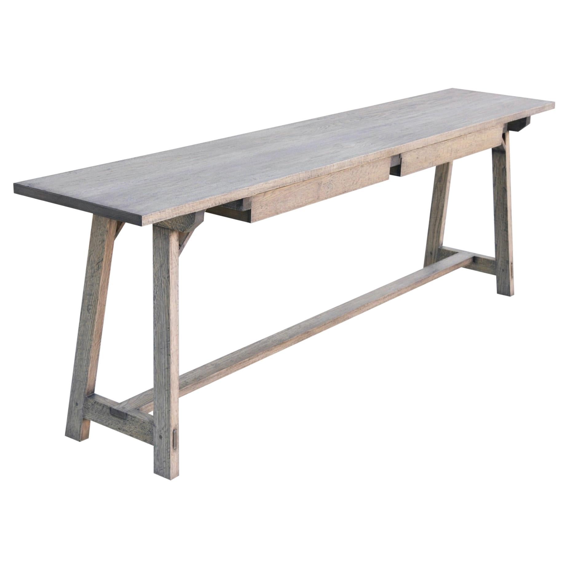 Tavolo Consolle Agnes in Oak, costruito su ordinazione da Petersen Antiques in vendita