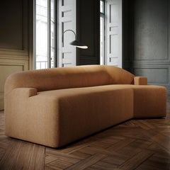Custom Contemporary Curved "Rodante" Sofa with Maple Base by Gil Melott Bespoke