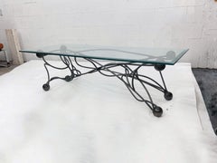 Custom contemporary organic modernism Brutalist style steel coffee table