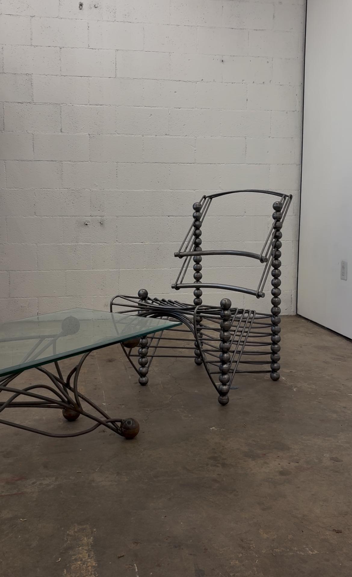XXIe siècle et contemporain Table basse en acier de style Brutalist, contemporaine et organique, faite sur mesure en vente