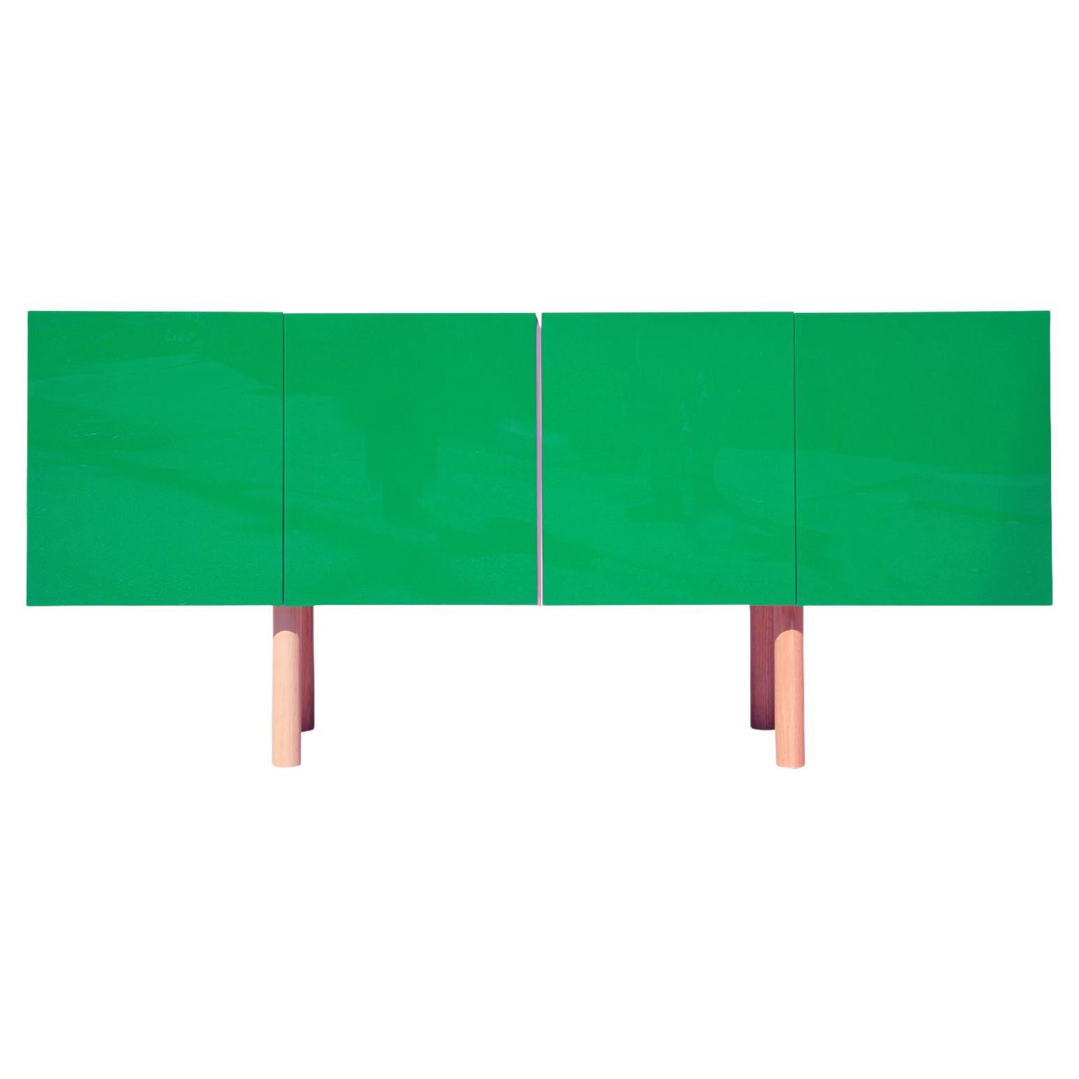 Custom Contemporary Pink and Green Lucite Credenza / Sideboard