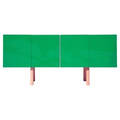 Custom Contemporary Pink and Green Lucite Credenza / Sideboard