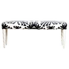 Custom Contemporary Quadrille Black and White Bench