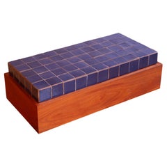 Custom Contemporary Tile and Mahogany Table