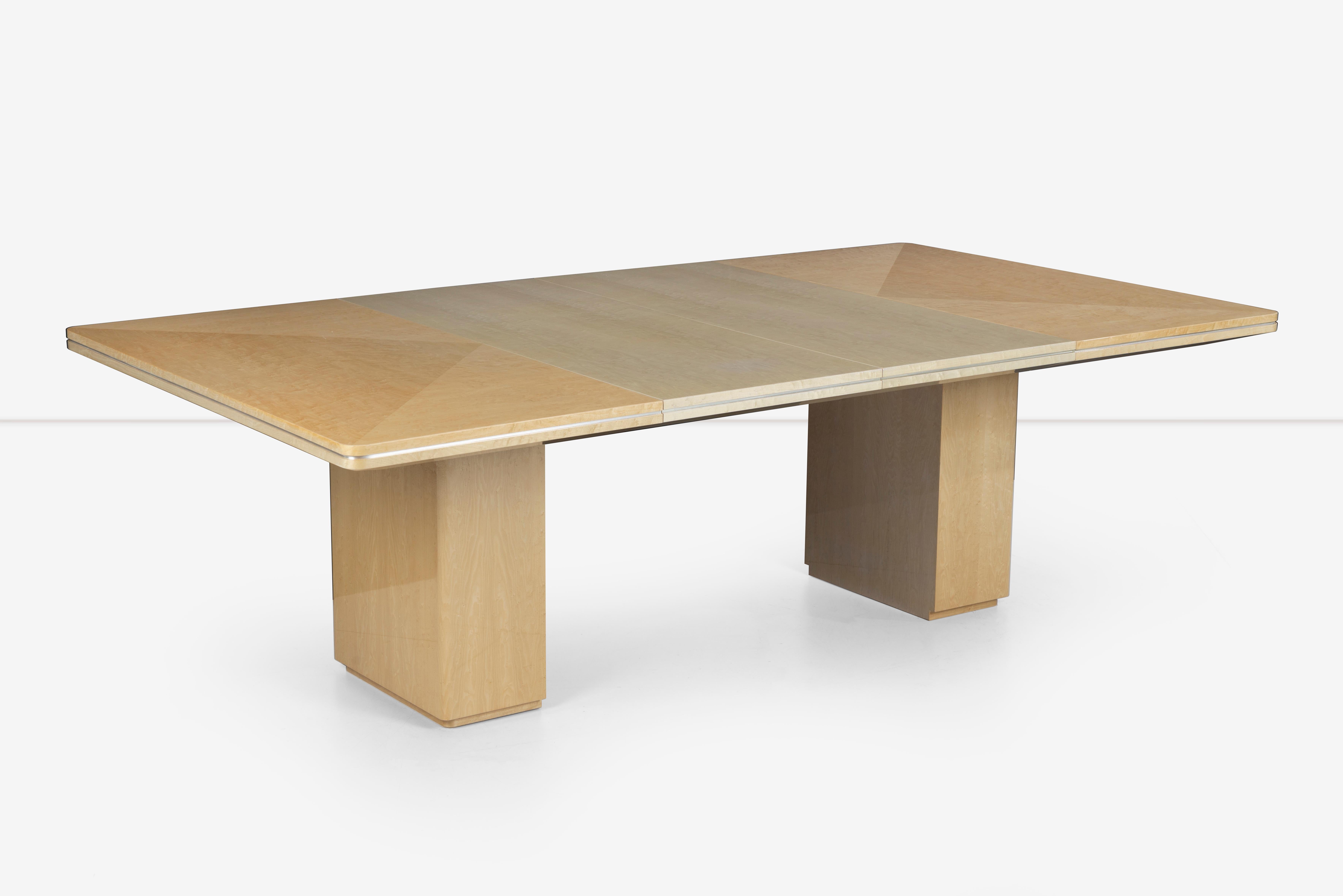 Custom Contemporary Two Tone Dining Table In Good Condition For Sale In Chicago, IL