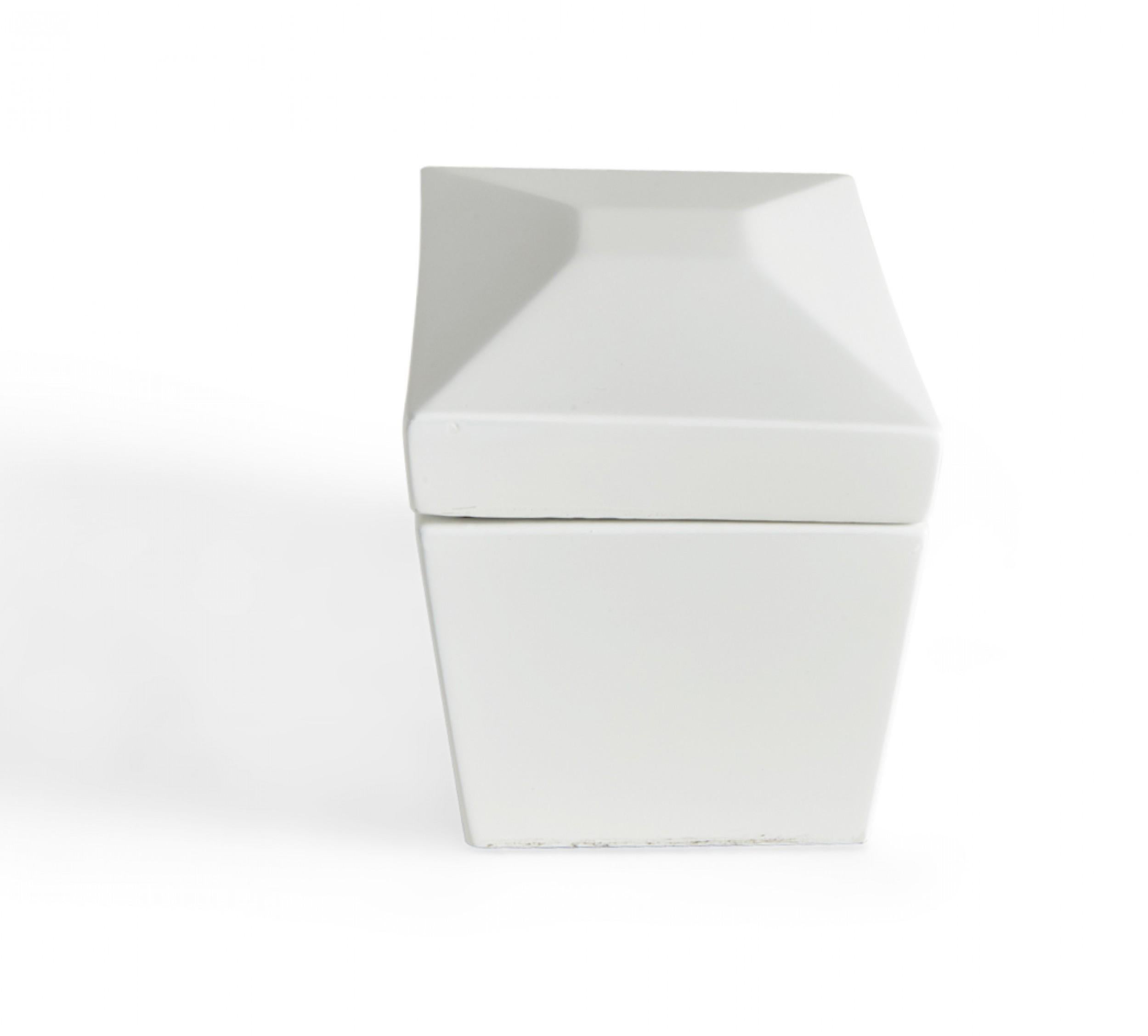 white wooden box with hinged lid