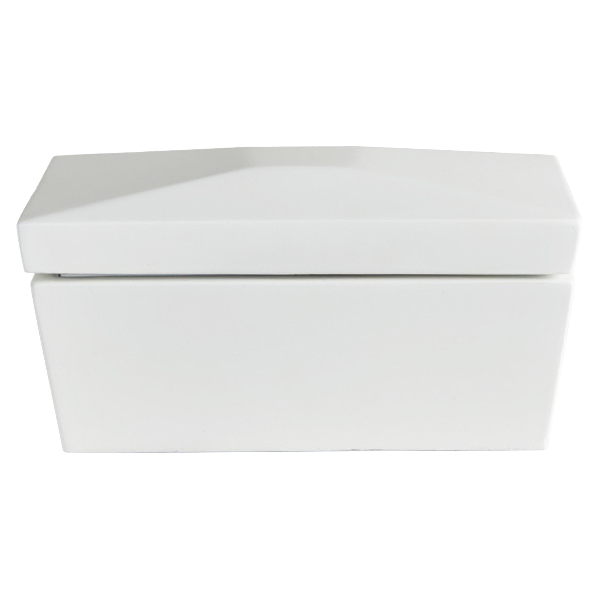 Custom Contemporary White Lacquered Rectangular Wooden Decorative Box For Sale