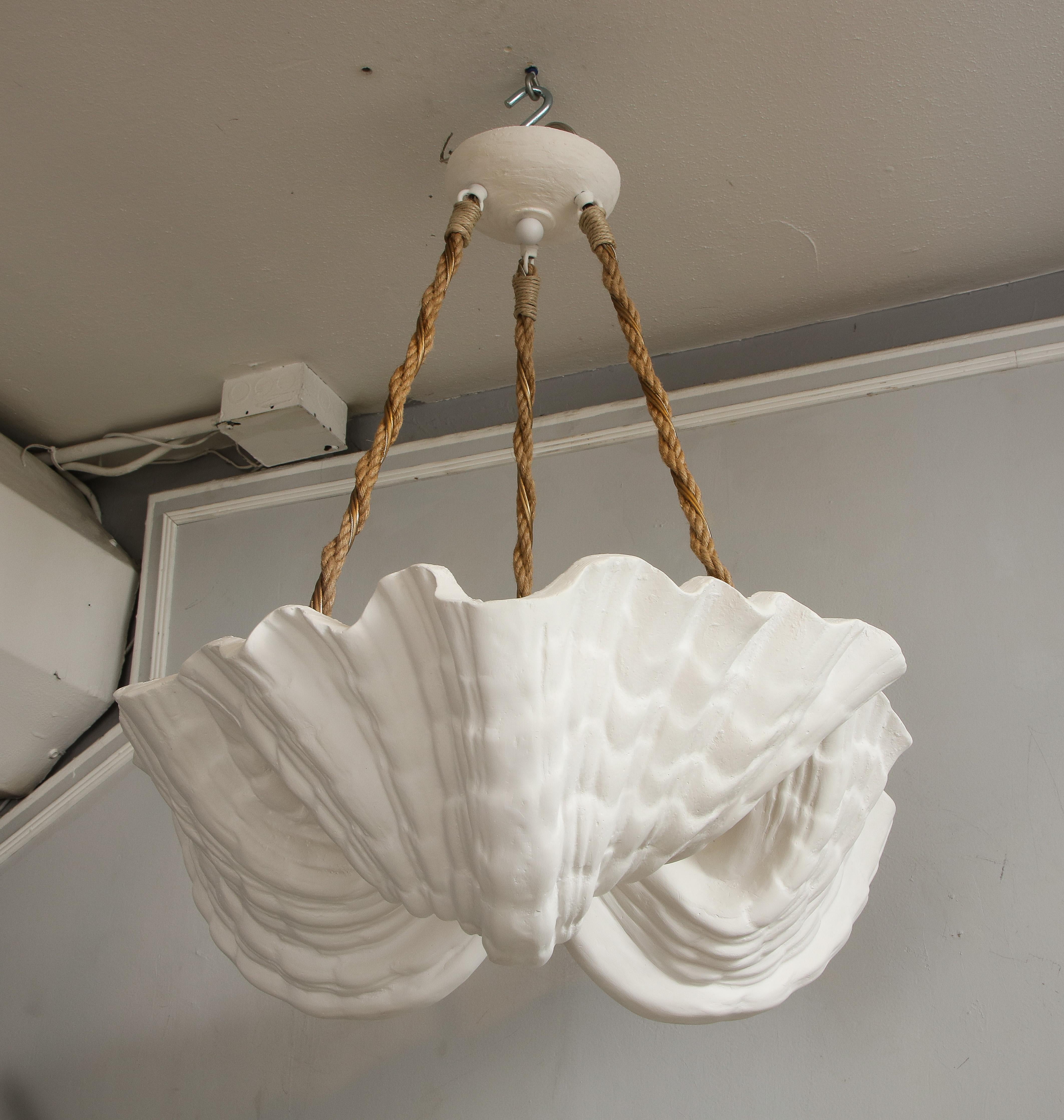 Custom Coquillage plaster fixture. 
Please note this fixture can be customized in different sizes. 
Lead time is 8-10 weeks.
NOTE:  We highly recommend that our plaster fixtures be crated when in transport.
