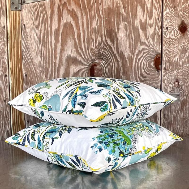 Custom Costal Schumacher “Citrus Garden” Throw Pillow In Good Condition For Sale In west palm beach, FL