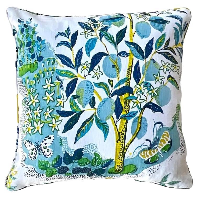 Custom Costal Schumacher “Citrus Garden” Throw Pillow For Sale