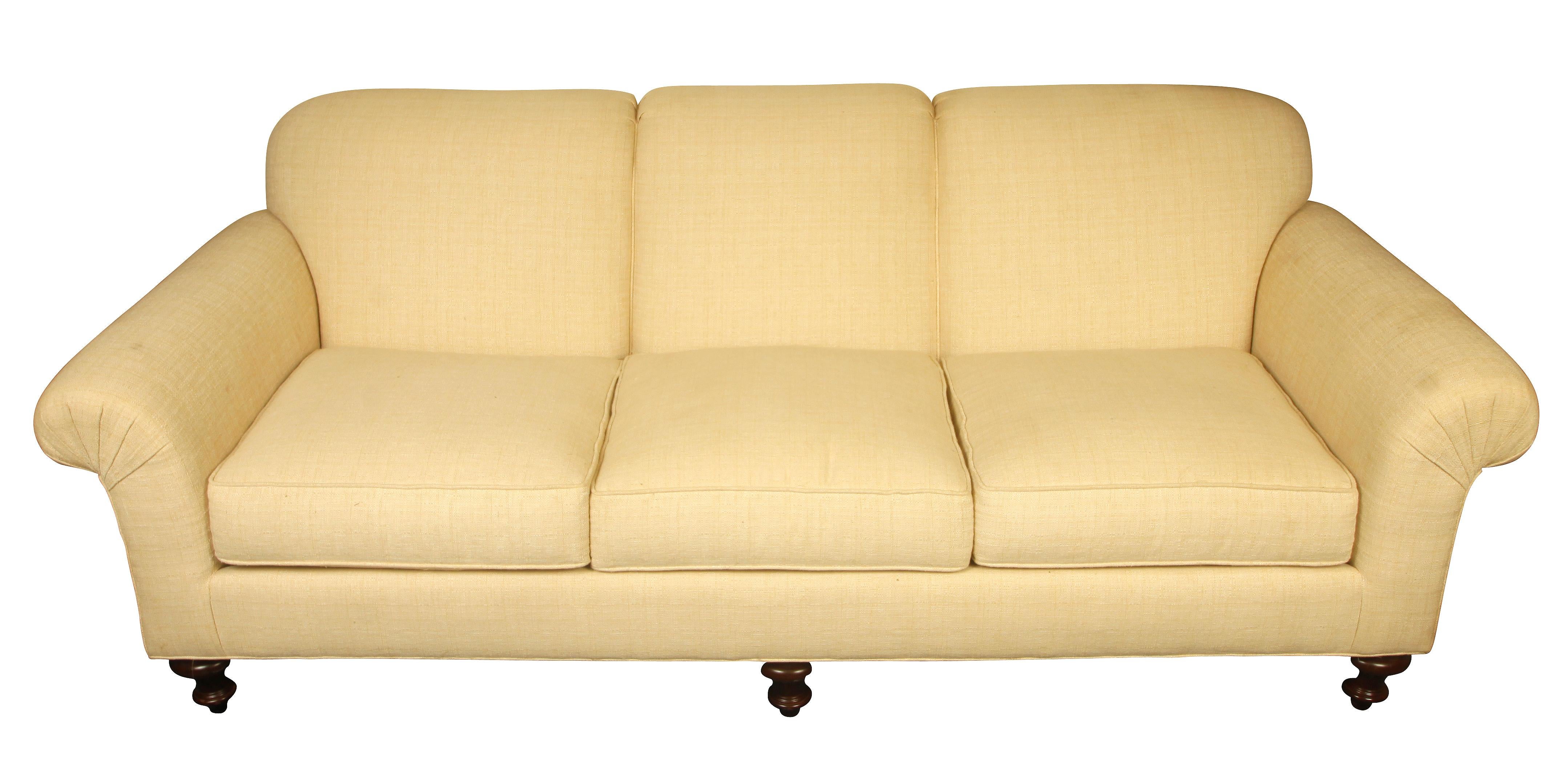 Unknown Custom Cotton Upholstered Sofa