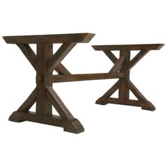 Custom Country French Style Table Base Made from Antique Wood in Chicago