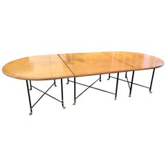 Custom Crafted Blonde Mahogany Jansen Style Dining or Conference Table