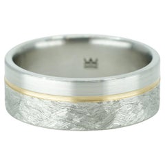 Custom Crafted Titanium Wedding Ring with Choice of 14k Offset Gold Inlay