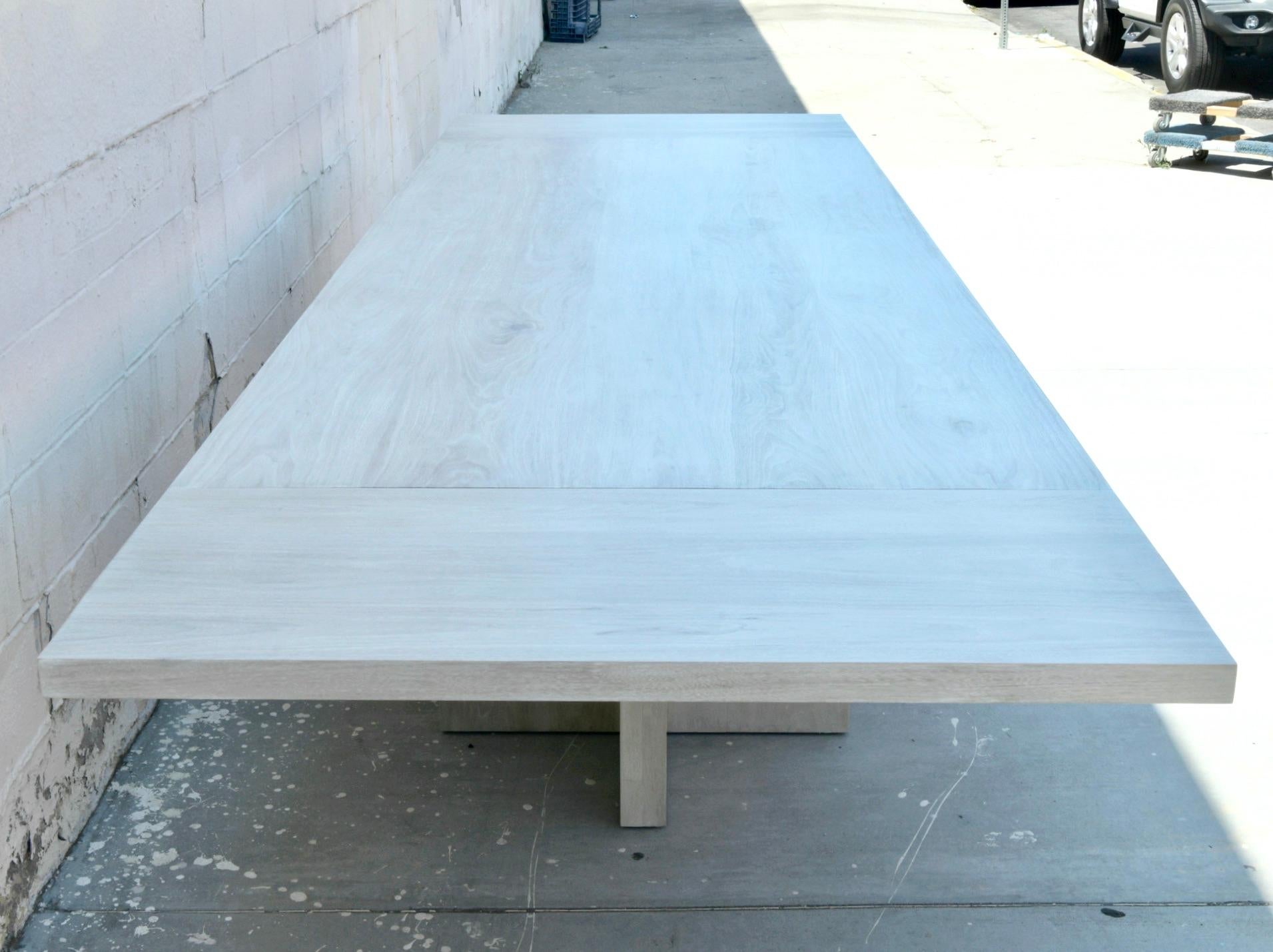 Custom Cross Base Pedestal Table Made from Walnut In New Condition For Sale In Los Angeles, CA