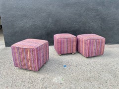 Custom Cube Poufs / Ottomans Dorothy Liebes Fabric