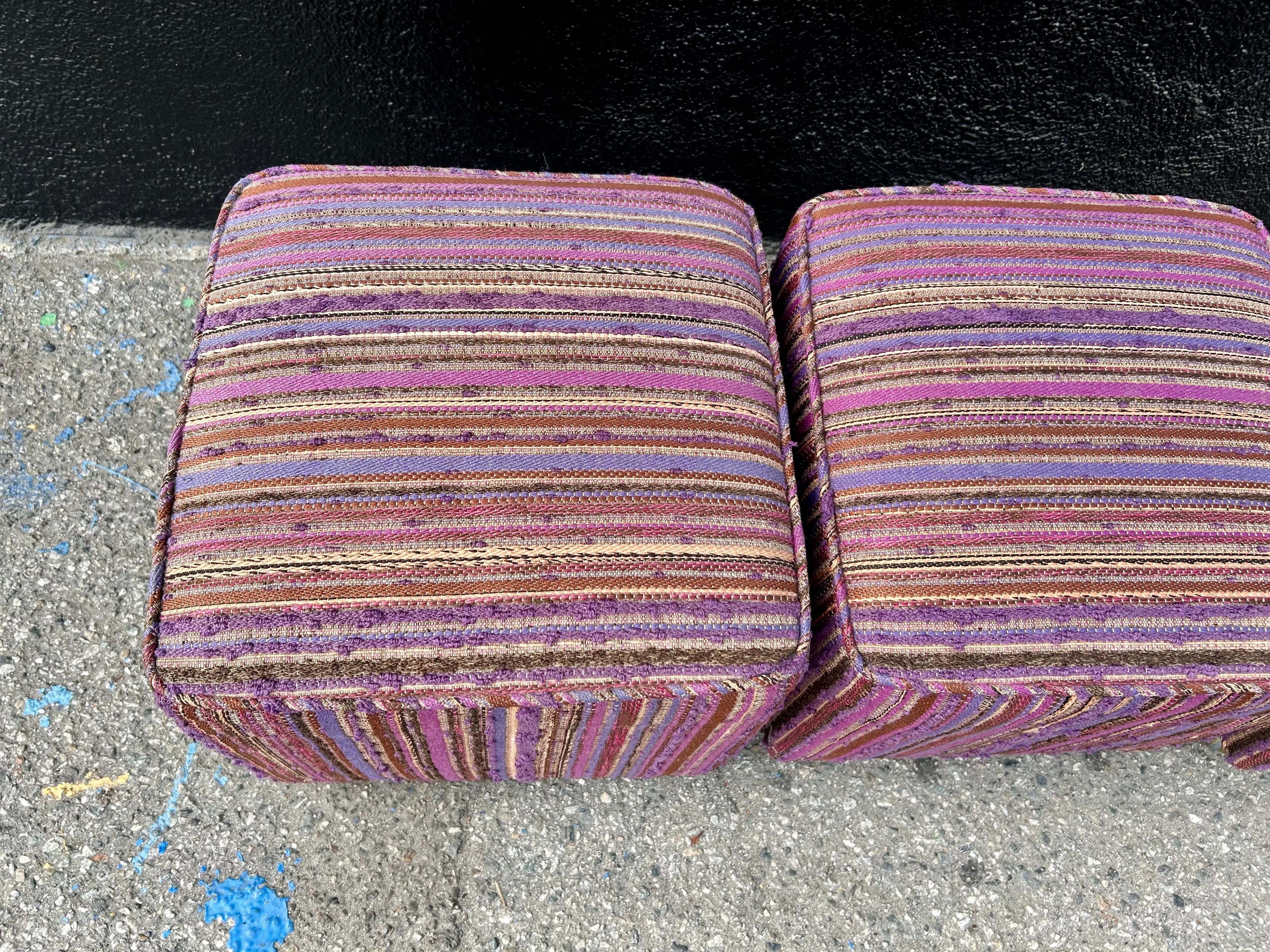 Pouf / pouf a cubo personalizzati Dorothy Liebes Fabric In condizioni buone in vendita a Los Angeles, CA
