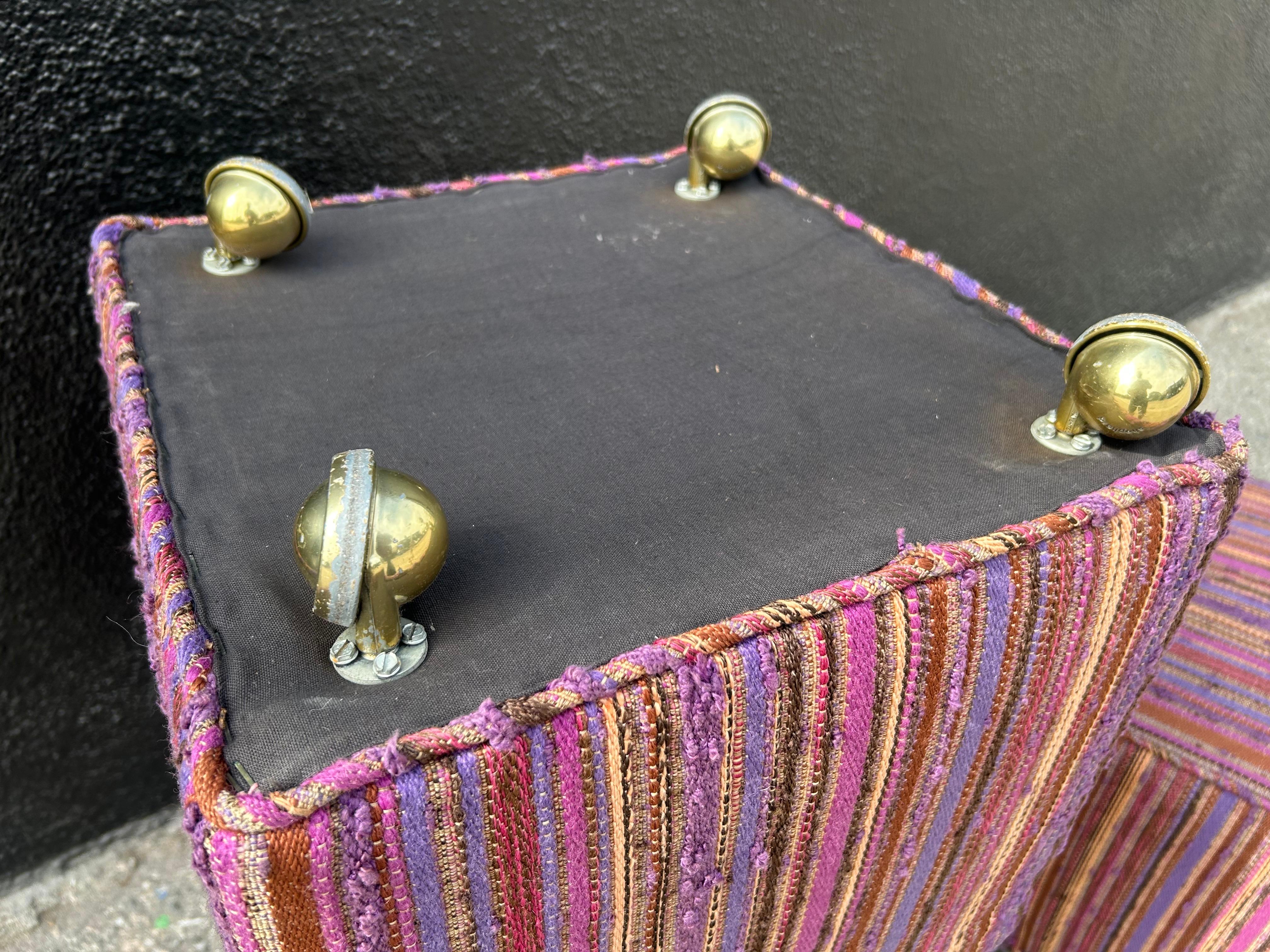 Tappezzeria Pouf / pouf a cubo personalizzati Dorothy Liebes Fabric in vendita