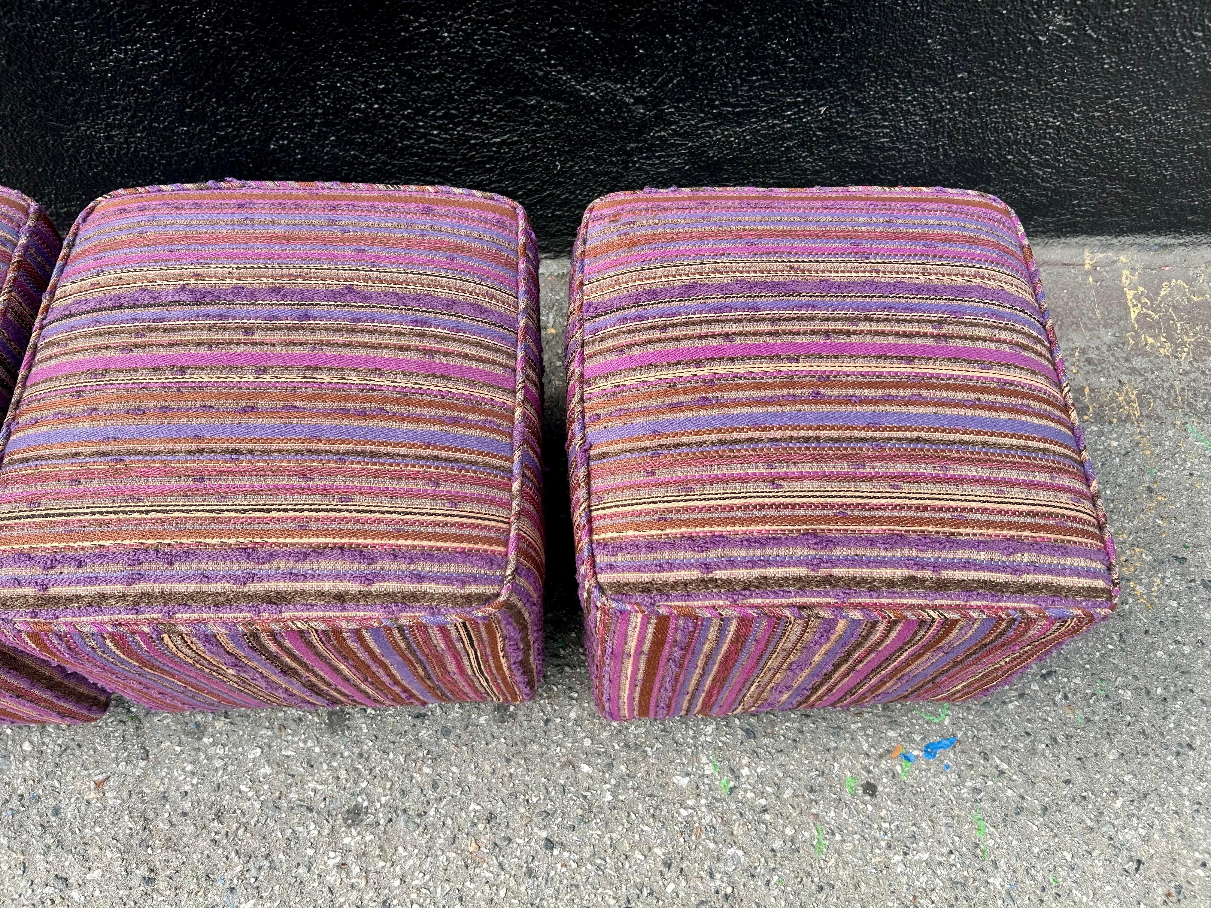 Pouf / pouf a cubo personalizzati Dorothy Liebes Fabric in vendita 1