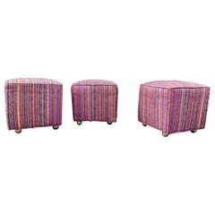 Custom Cube Poufs / Ottomans Dorothy Liebes Fabric