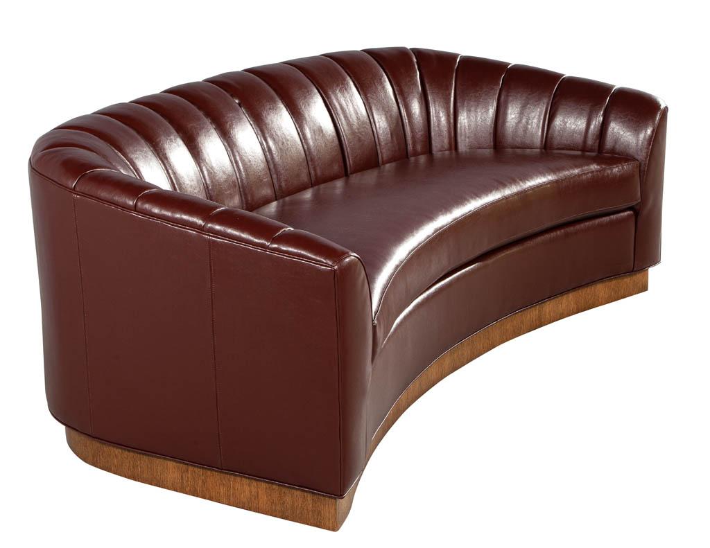 curved leather couch
