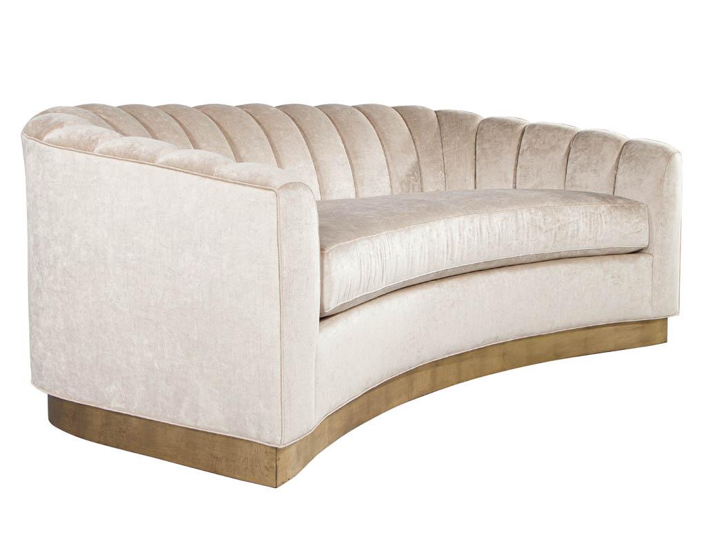 Custom Curved Channel Back Sofa by Carrocel For Sale 2