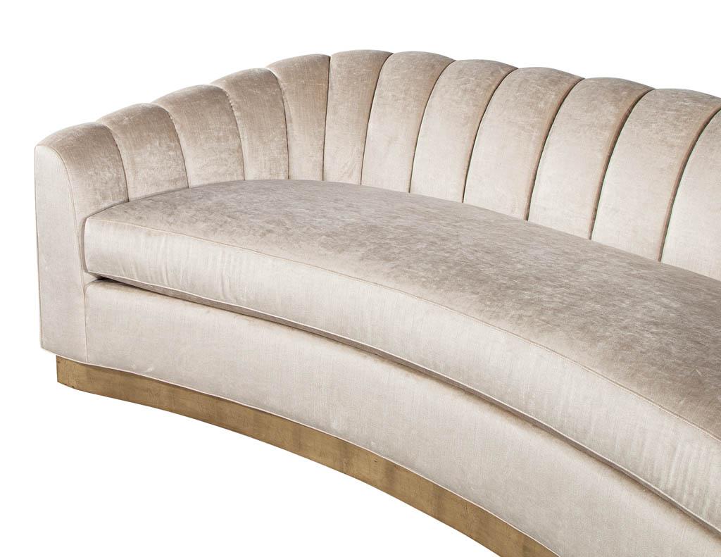 Modern Custom Curved Channel Back Sofa by Carrocel For Sale