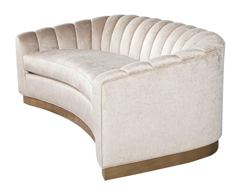 Canadian Custom Curved Channel Back Sofa by Carrocel For Sale