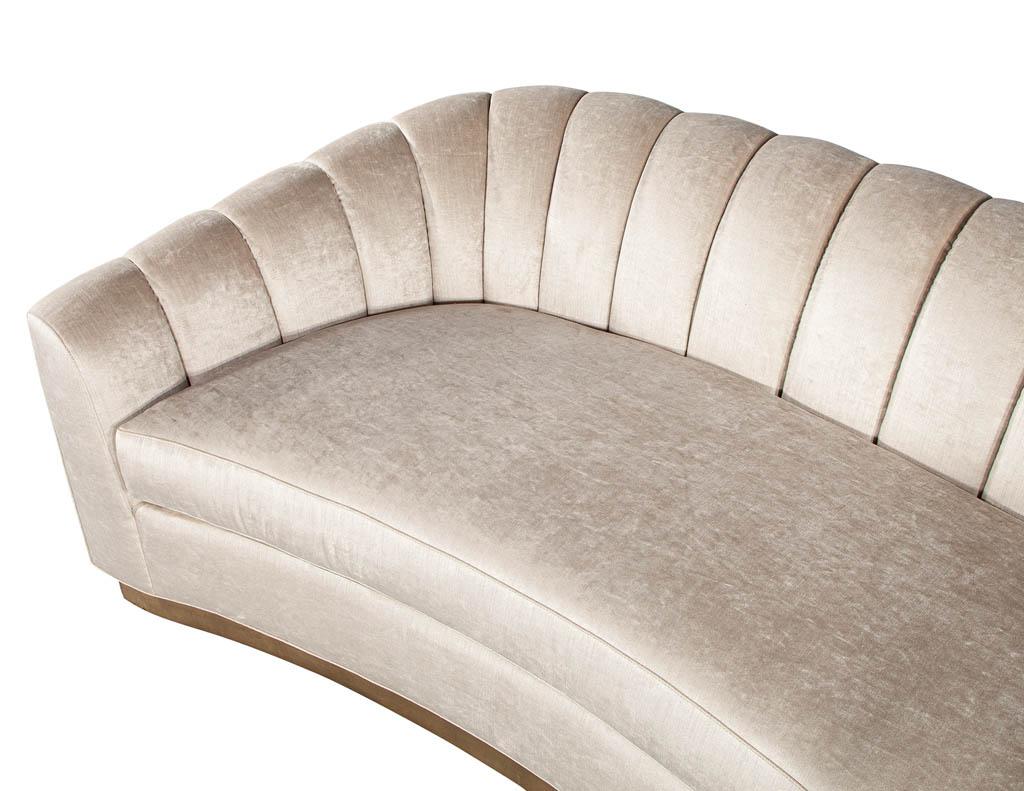 Contemporary Custom Curved Channel Back Sofa by Carrocel For Sale