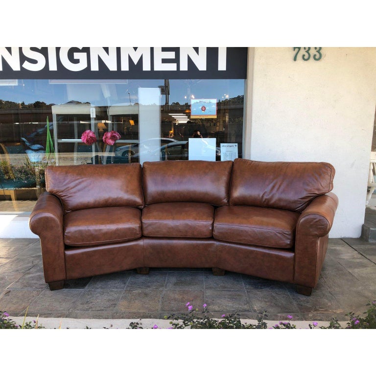 Custom Curved Leather Sofa by Omnia Leather at 1stDibs curved leather